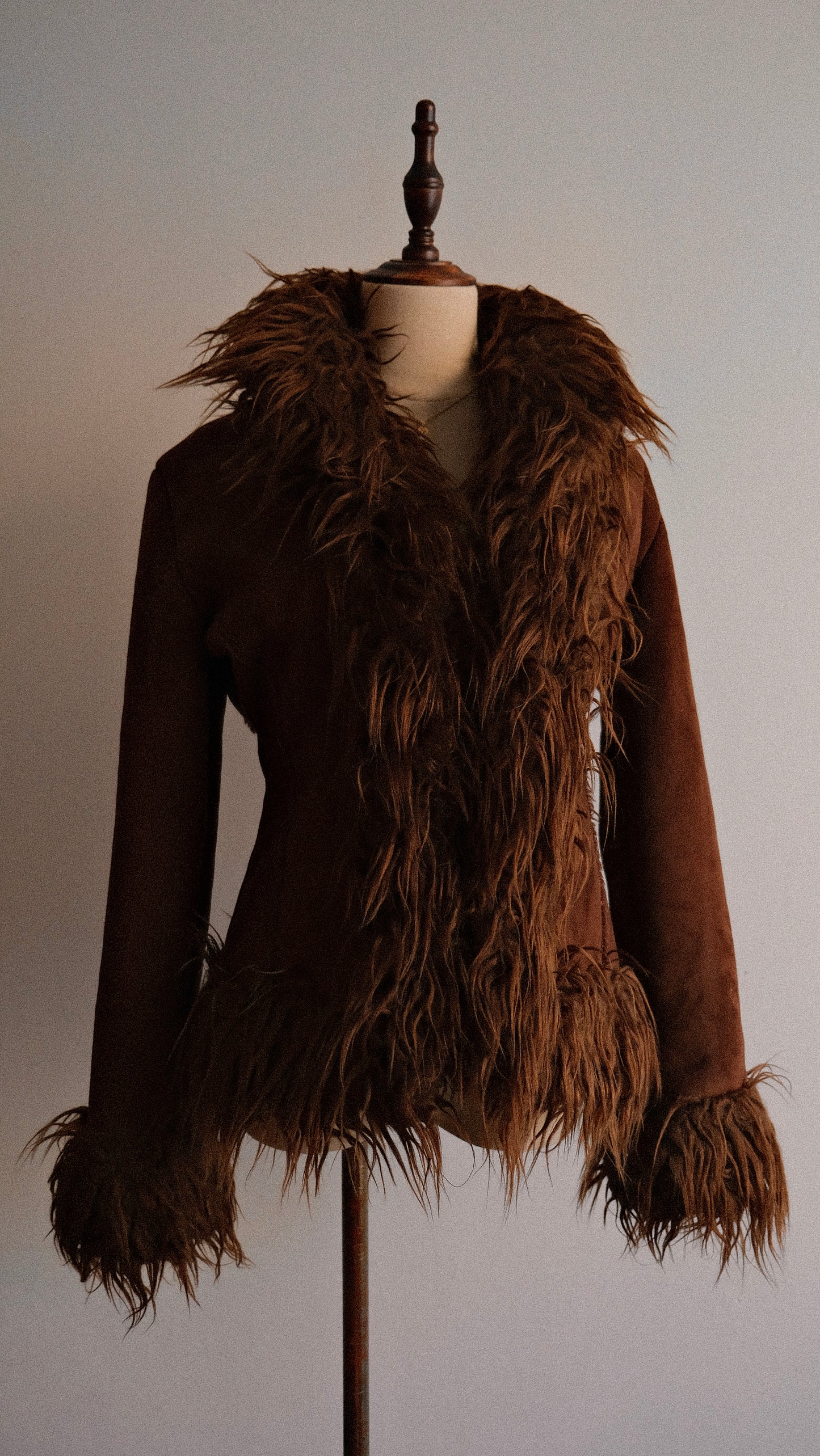 Faux Fur Chocolate jacket (S, M)