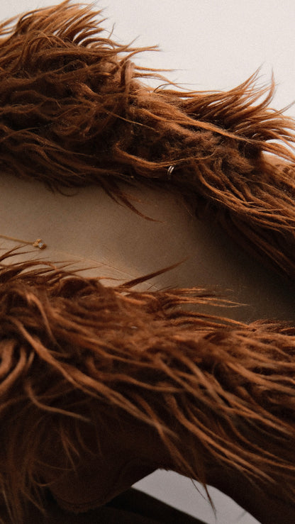 Faux Fur Chocolate jacket (S, M)