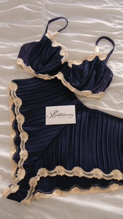 RARE Vintage 1996s La Perla navy blue lingerie set (M)