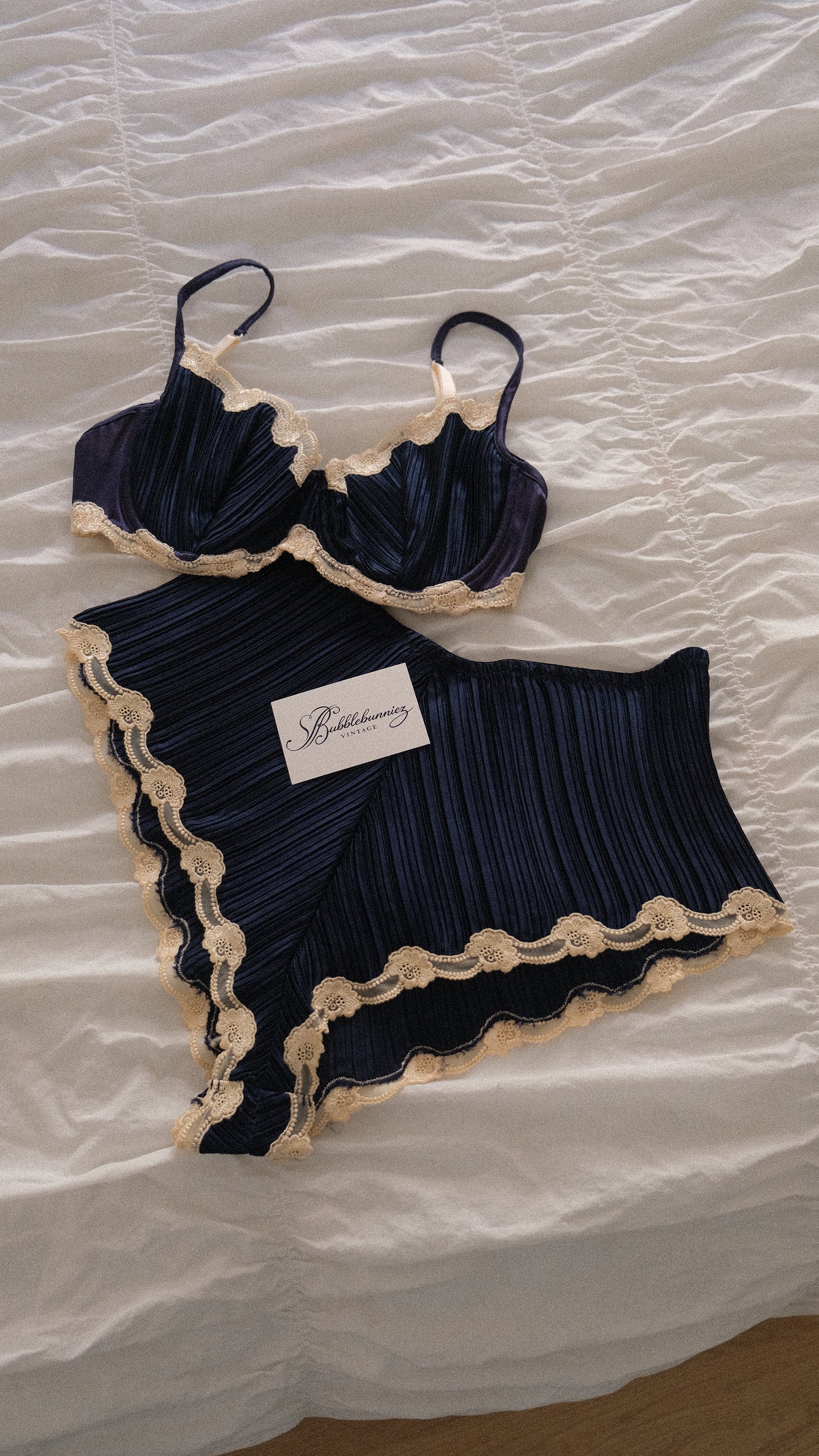 RARE Vintage 1996s La Perla navy blue lingerie set (M)