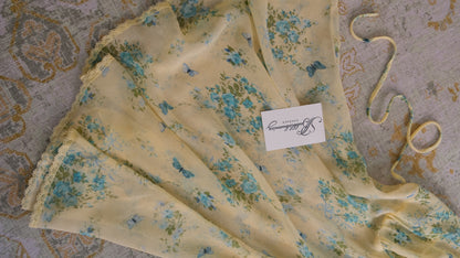 Vintage soft yellow butterfly babydoll (M)