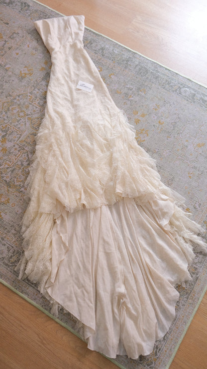 Vintage fairy ruffle bridal gown (XXS/XS)