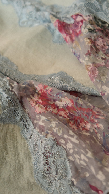 Vintage soft blue denim mermaid skirt (S/M, M)