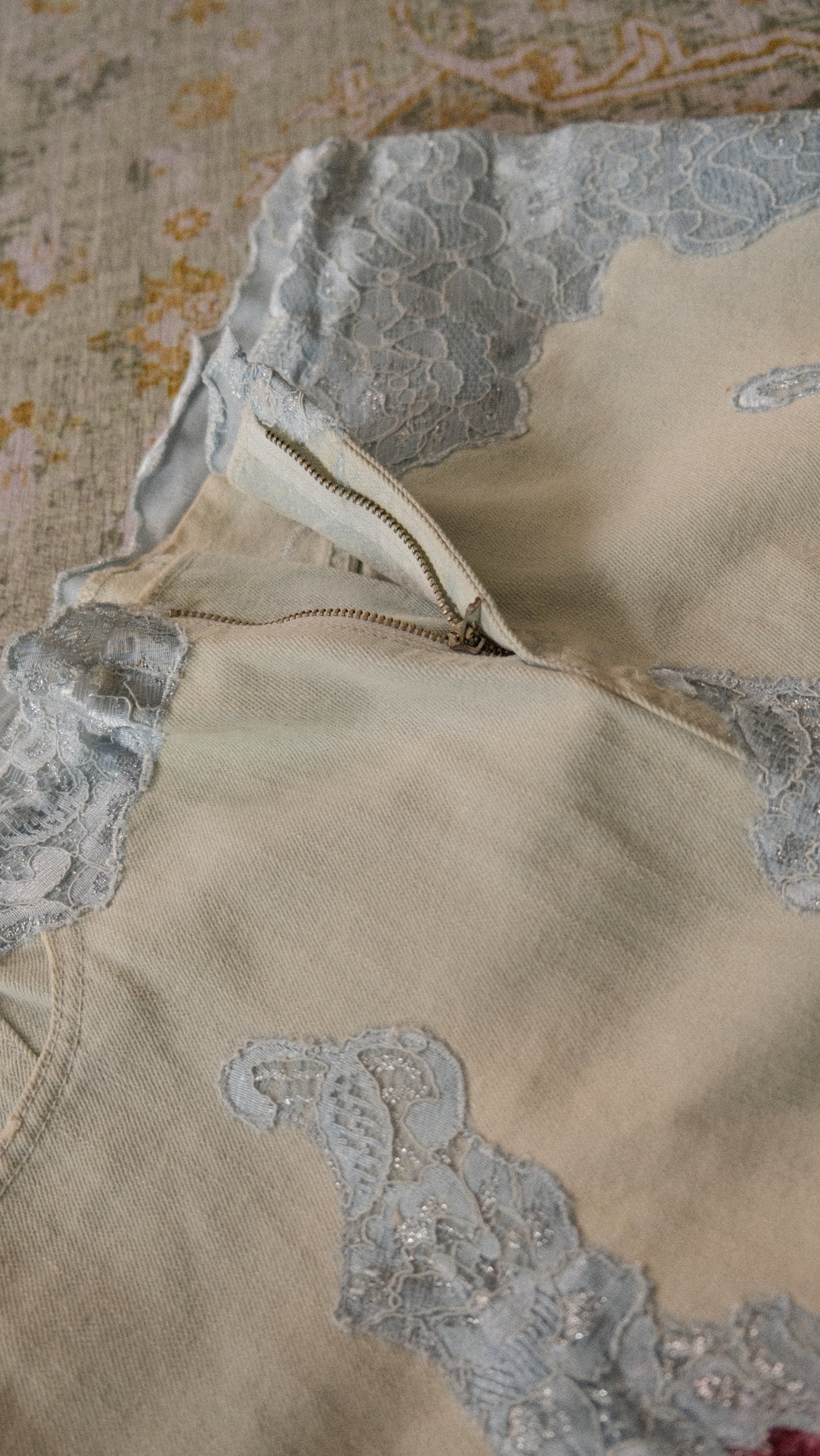Vintage soft blue denim mermaid skirt (S/M, M)