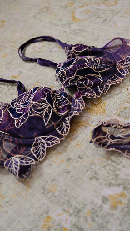 Vintage deep purple lingerie set (70C/32C)