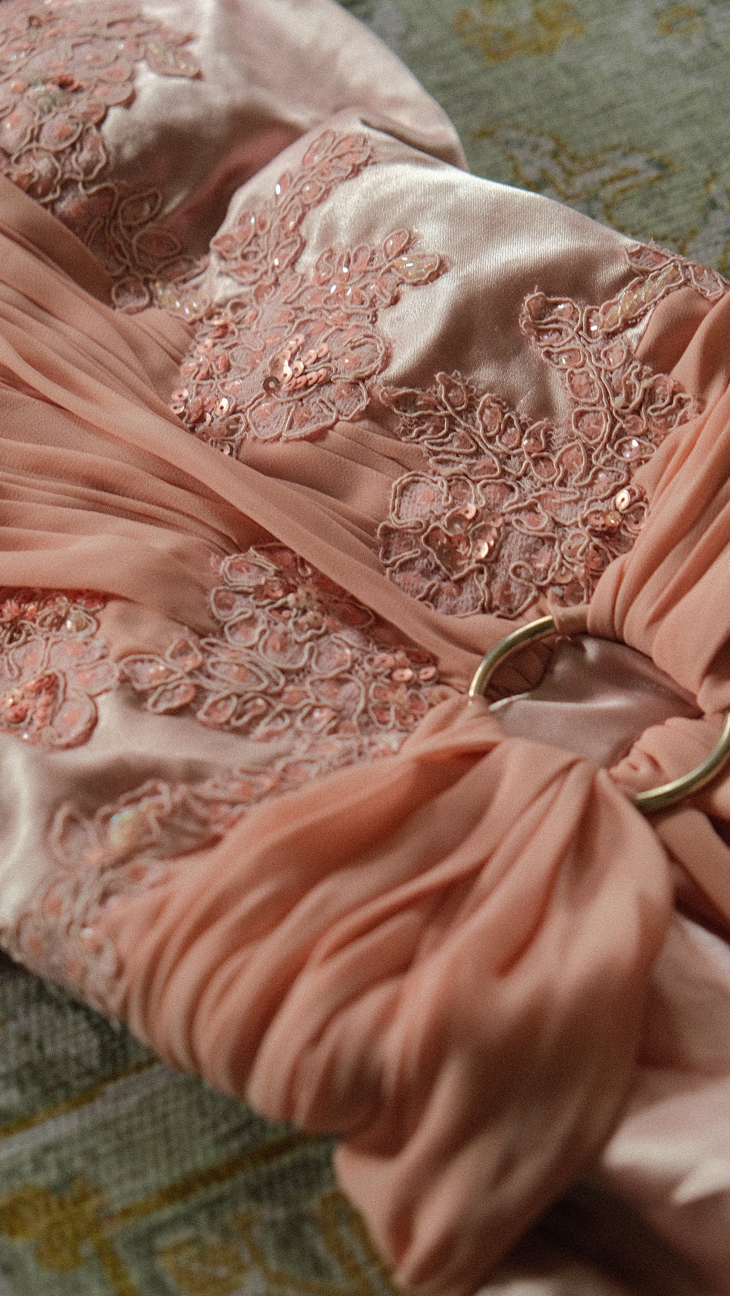 Vintage French soft pink bustier dress (S/M-M)