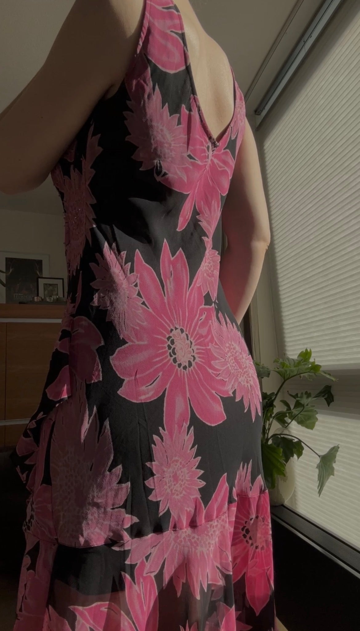 Hotpink floral summer dress (M-XL)