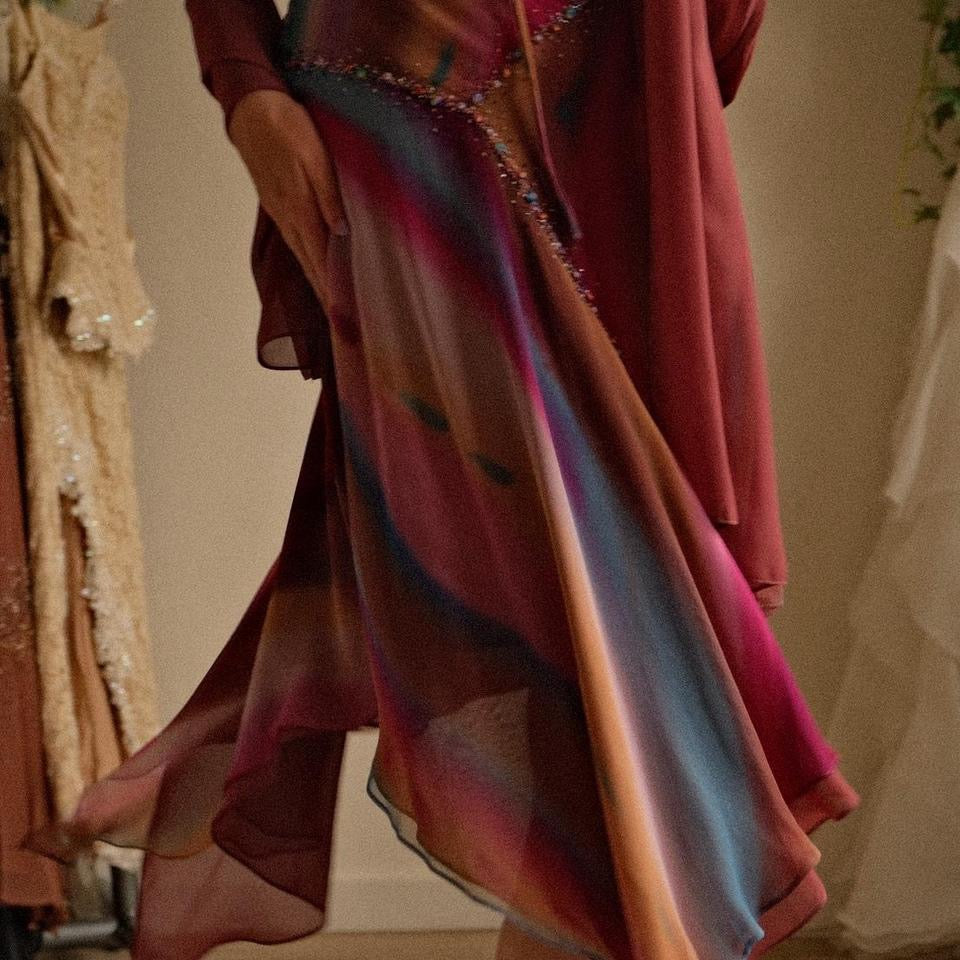 Sunset hue romance dress (S/M, M)