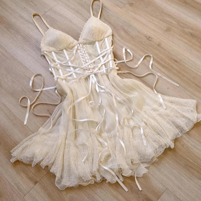 Delicate Bridal Fantasy dress (S/M, M)