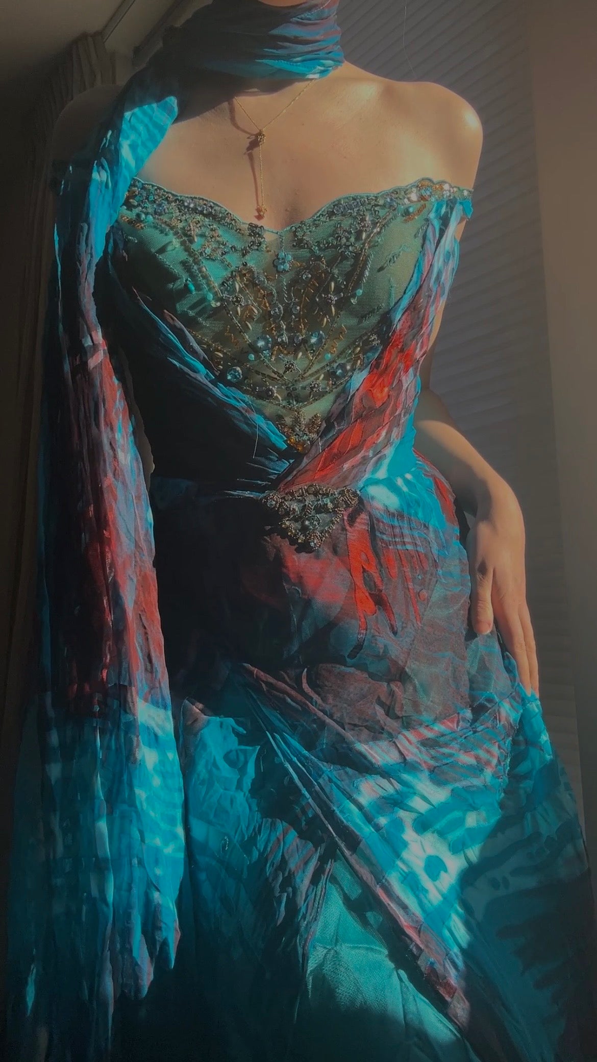 Vintage mermaid bustier dress (M)