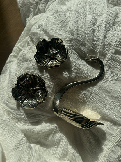 Silver plated Swan trinket tray circa 1970