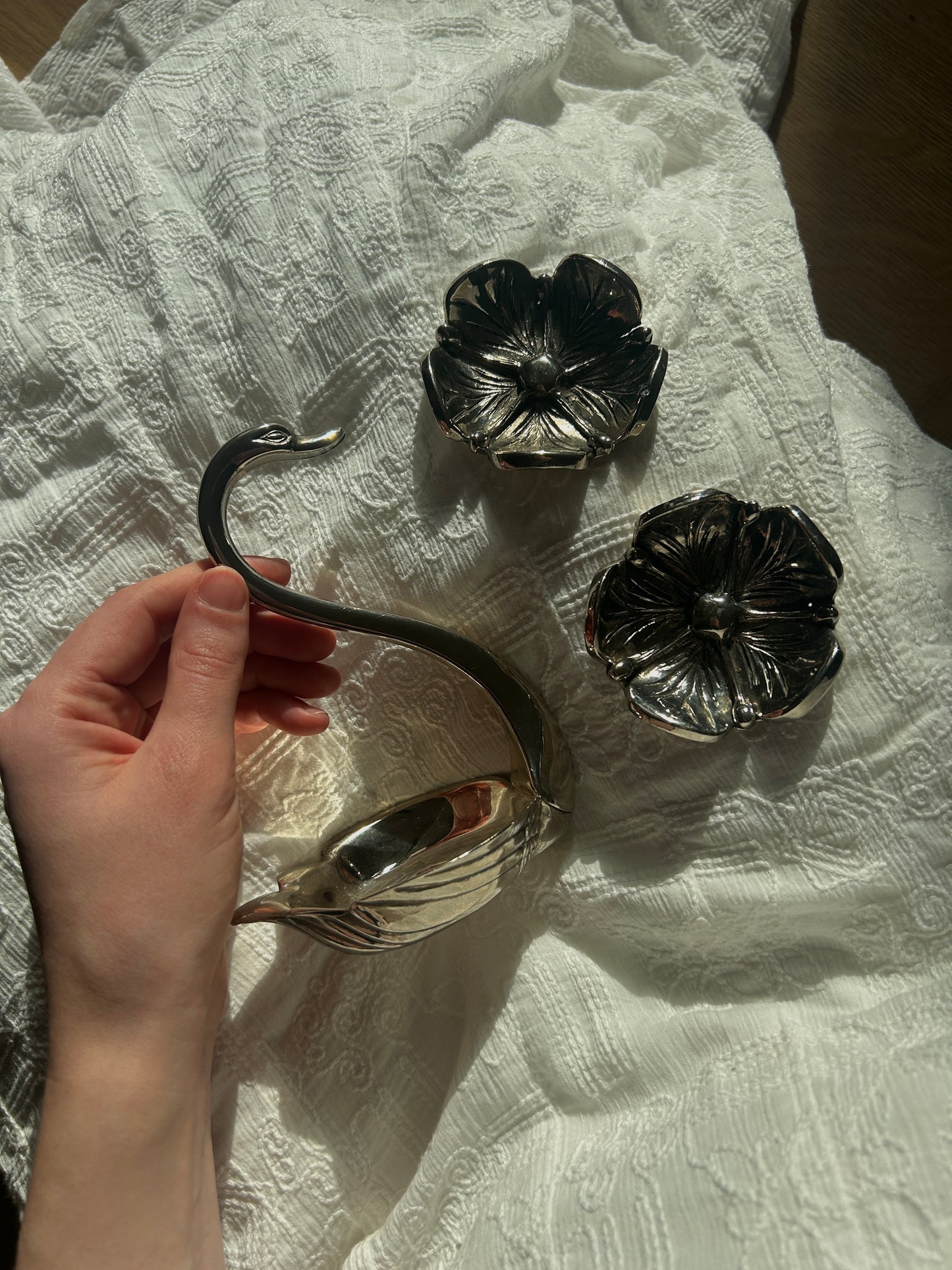 Silver plated Swan trinket tray circa 1970