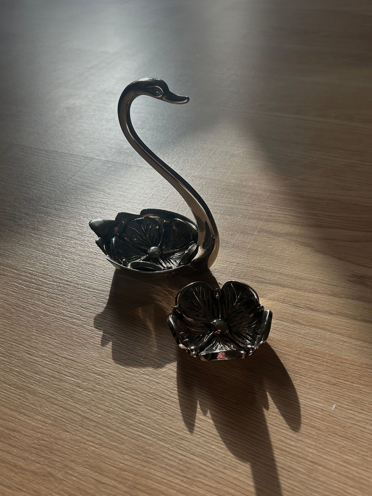 Silver plated Swan trinket tray circa 1970