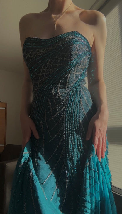 Vintage mermaidcore dress (L-XL)