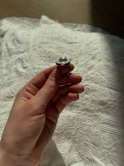 Faux pearl vintage ring