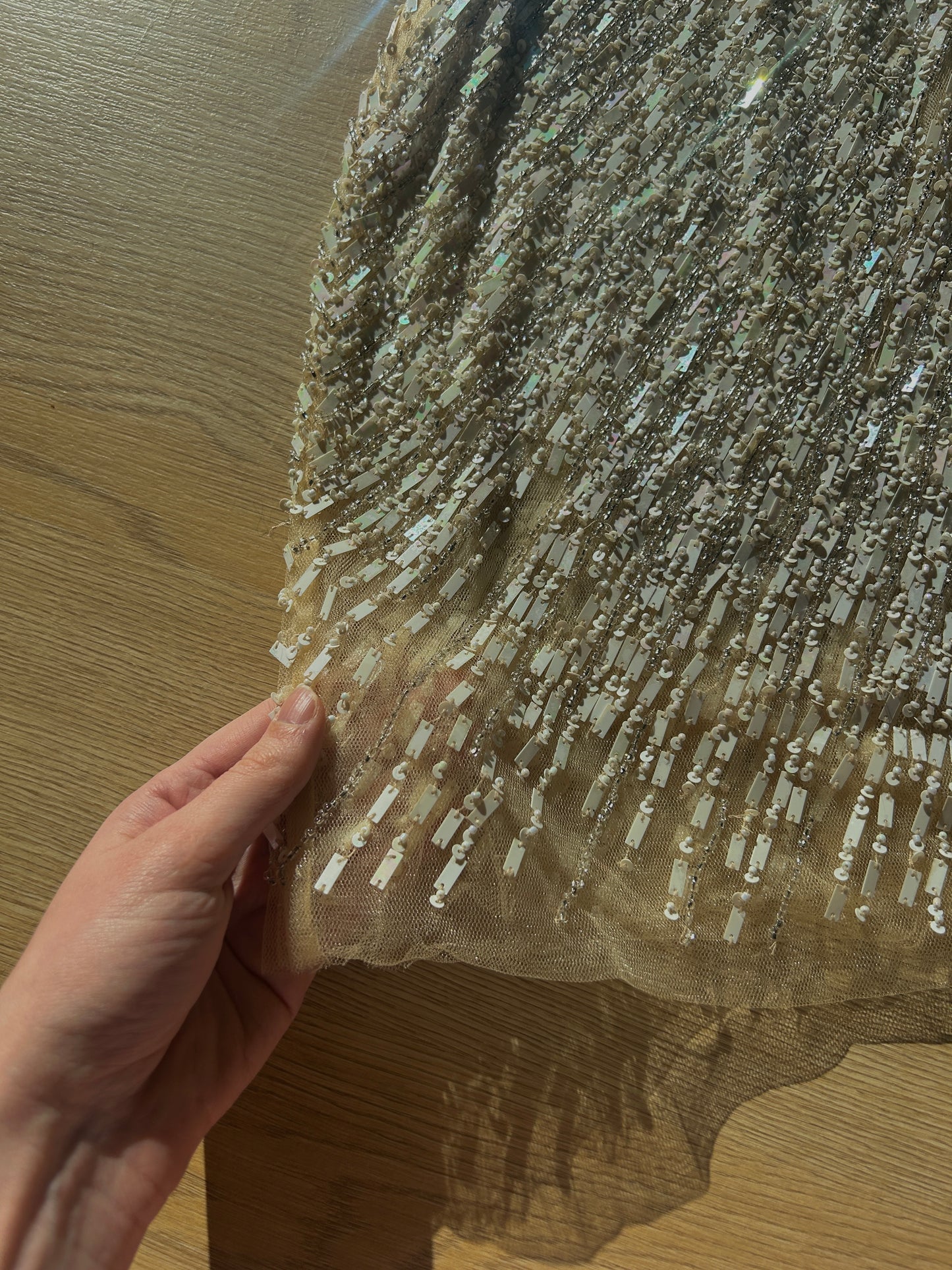 Rare ivory mesh sequin dress (M)