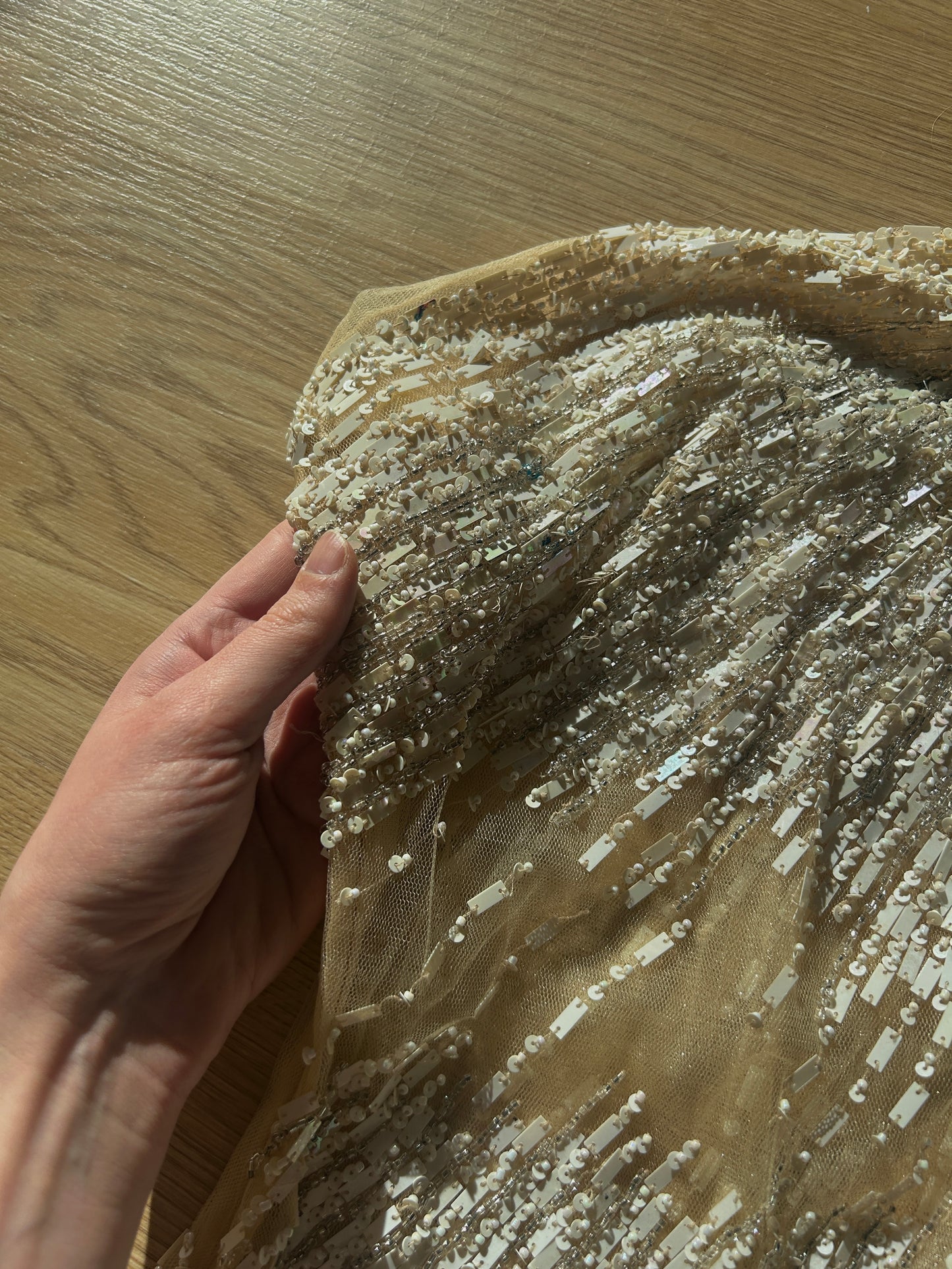 Rare ivory mesh sequin dress (M)