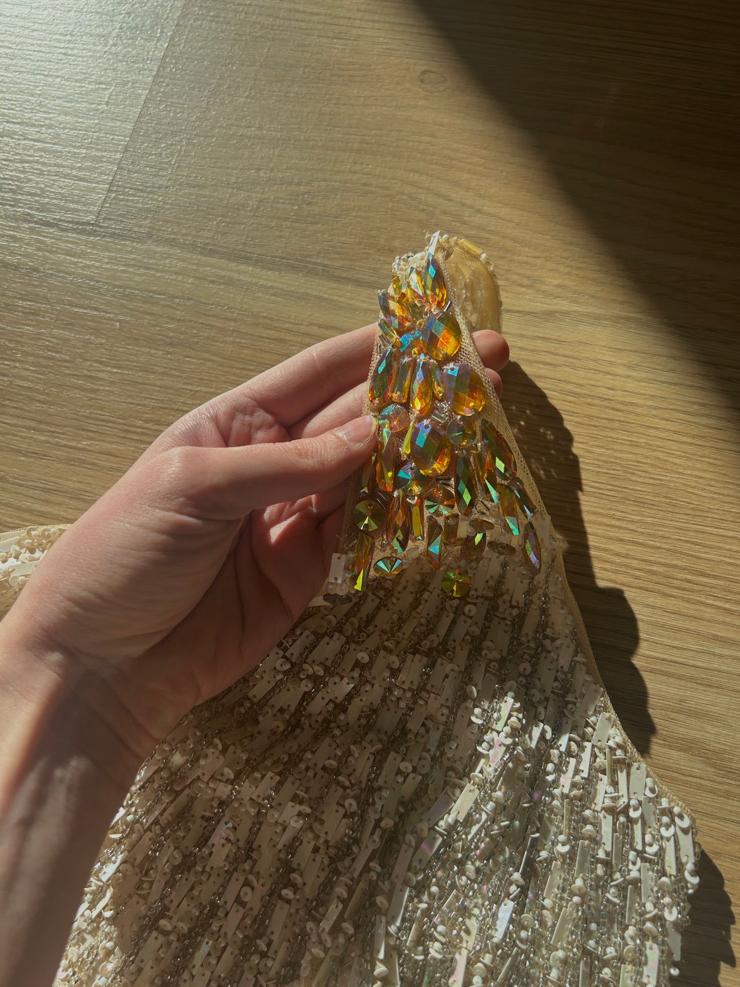 Rare ivory mesh sequin dress (M)