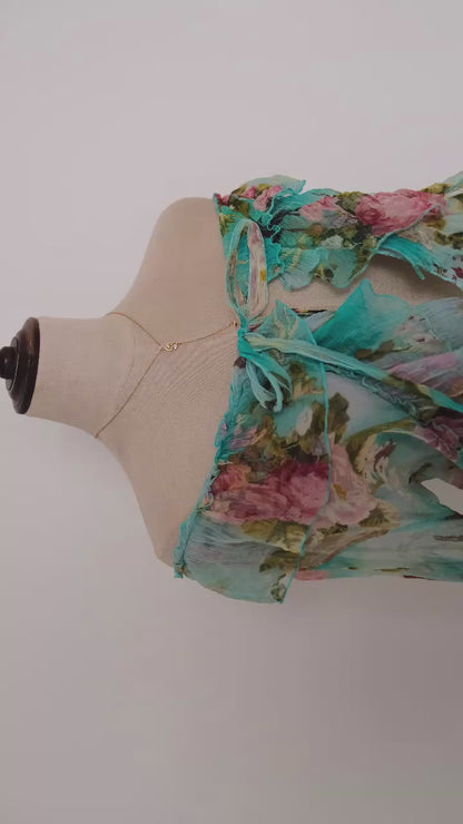 Vintage French Floral blouse (M)
