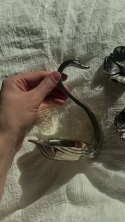 Silver plated Swan trinket tray circa 1970