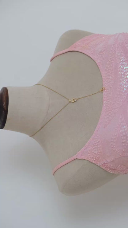 Pastel pink shimmer dress (M, M/L, L)
