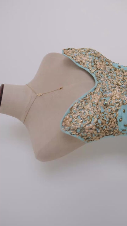 Aqua and gold mermaid dress (XS/S)
