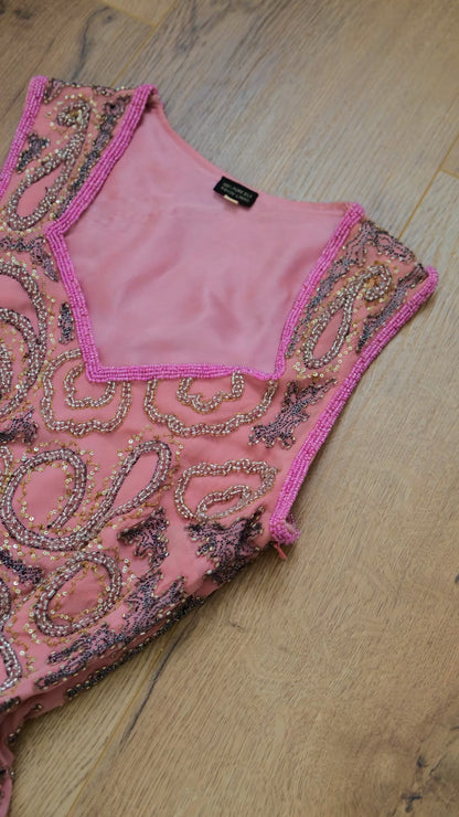 100% Silk Pink Reef dress (S)
