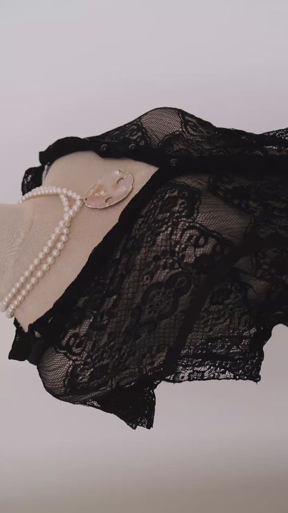 Vintage Dusk Lace blouse (M, M/L)